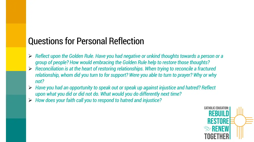 questions for personal reflection