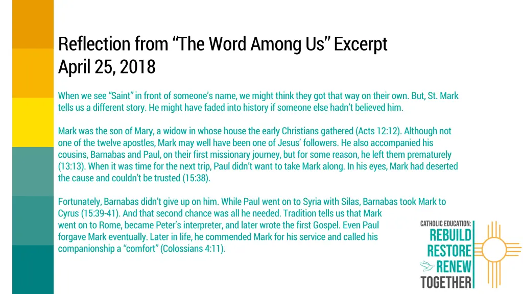 reflection from the word among us excerpt april