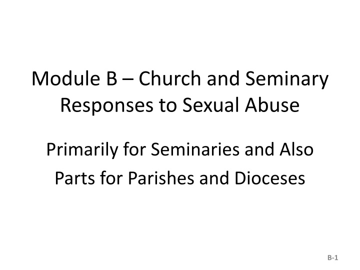 module b church and seminary responses to sexual