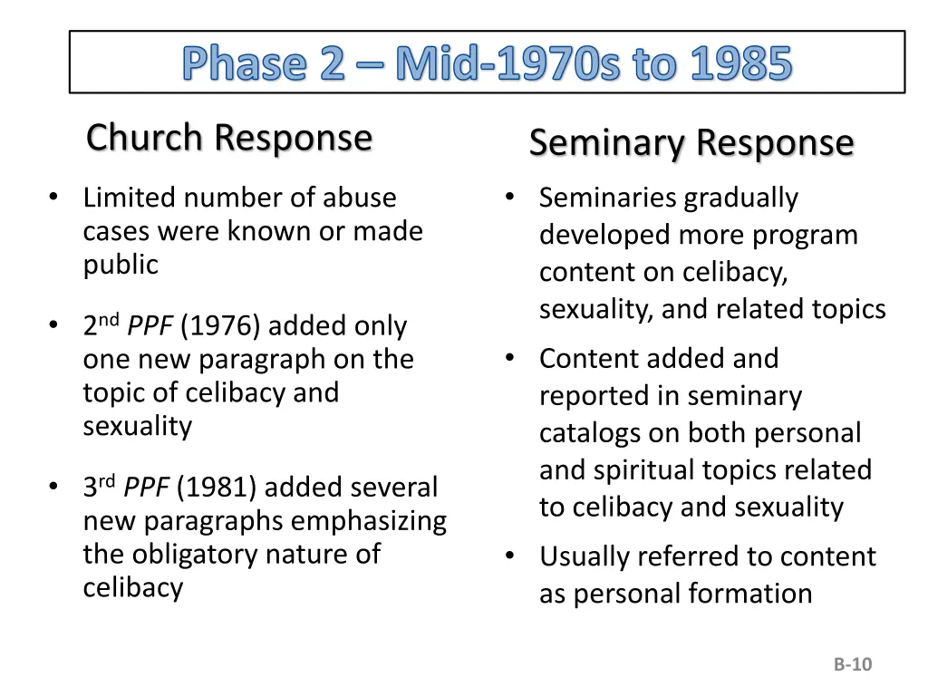 phase 2 mid 1970s to 1985