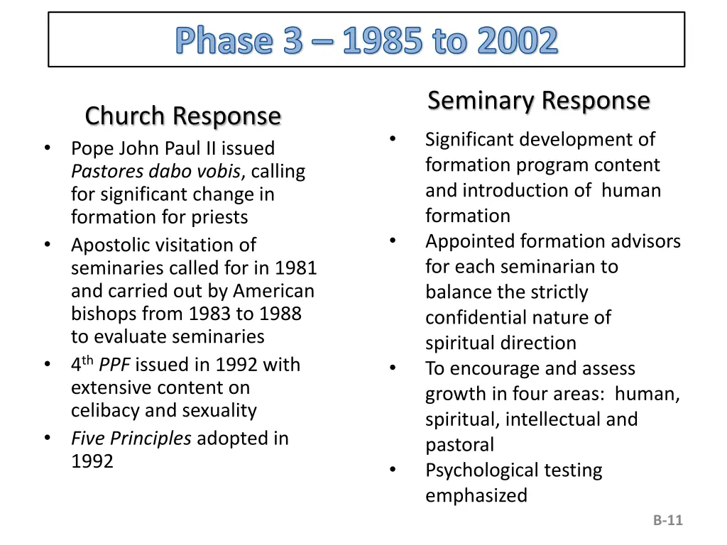 phase 3 1985 to 2002