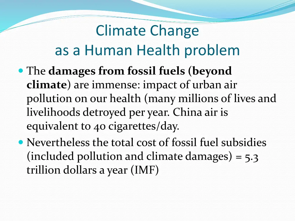 climate change as a human health problem