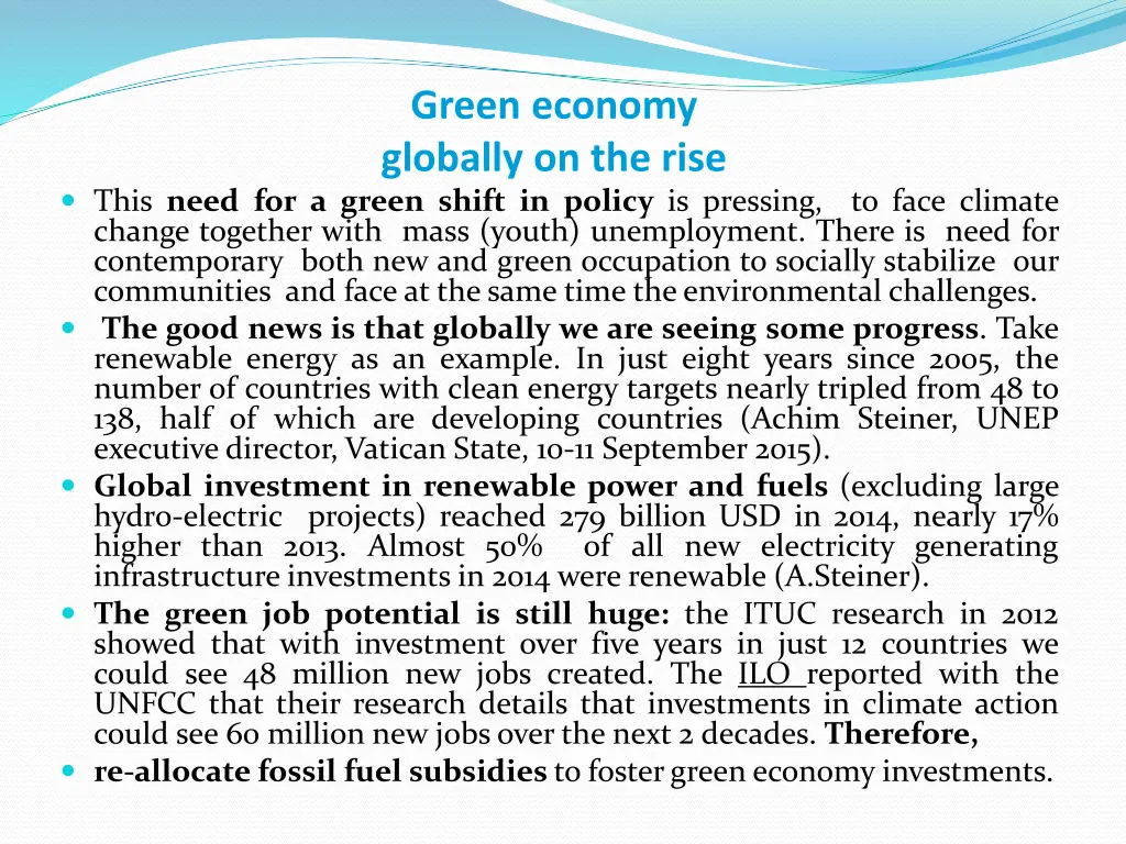 green economy globally on the rise