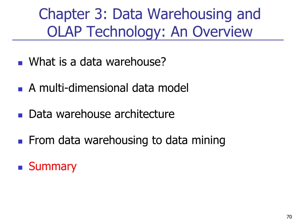 chapter 3 data warehousing and olap technology