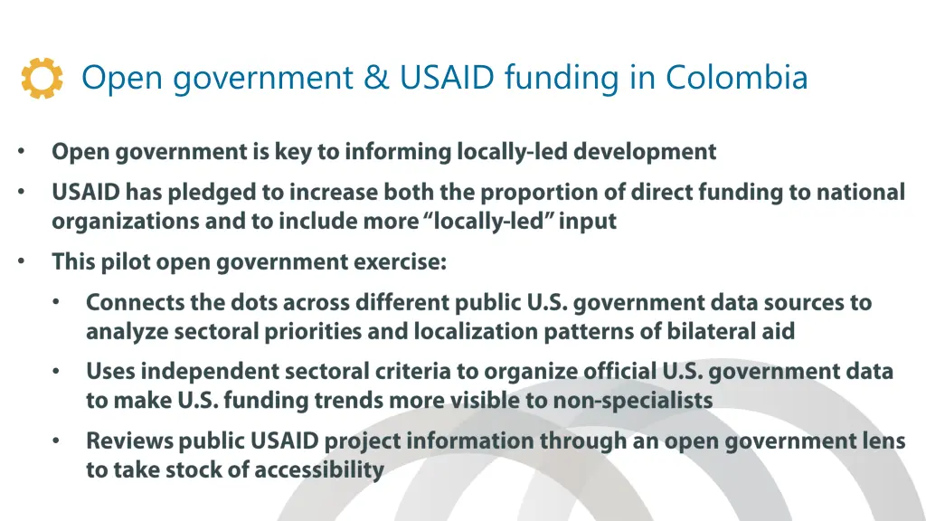 open government usaid funding in colombia