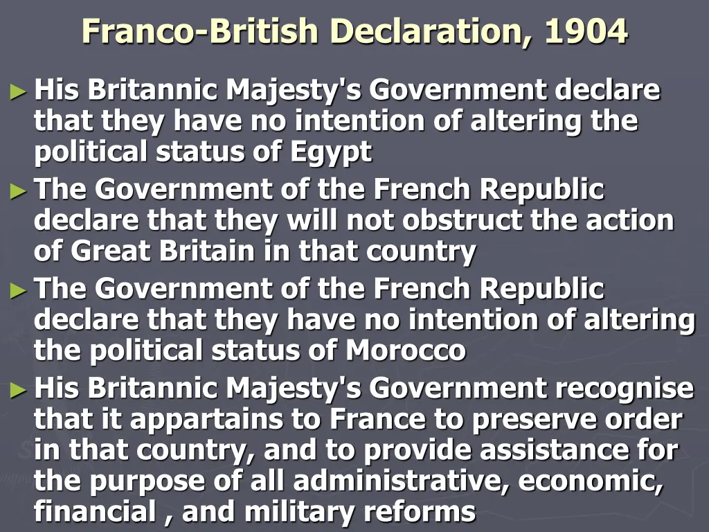 franco british declaration 1904