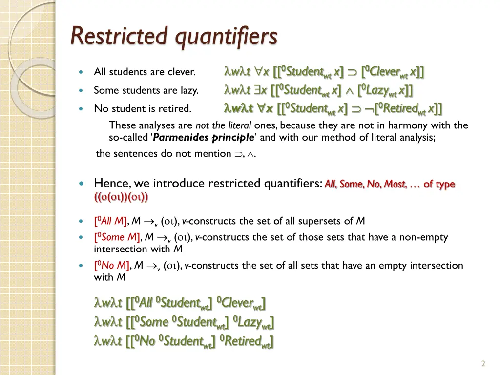 restricted quantifiers