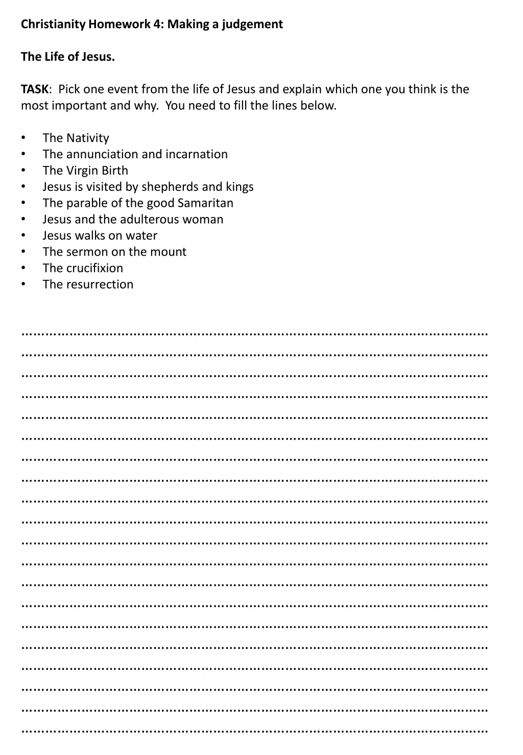 christianity homework 4 making a judgement