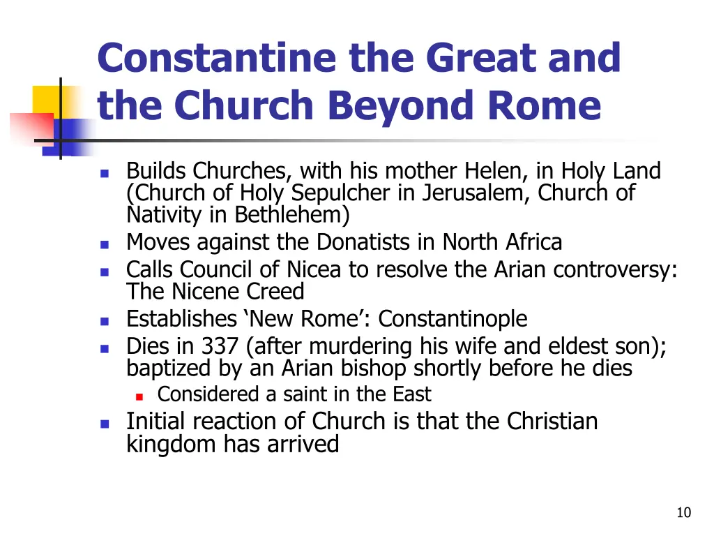 constantine the great and the church beyond rome