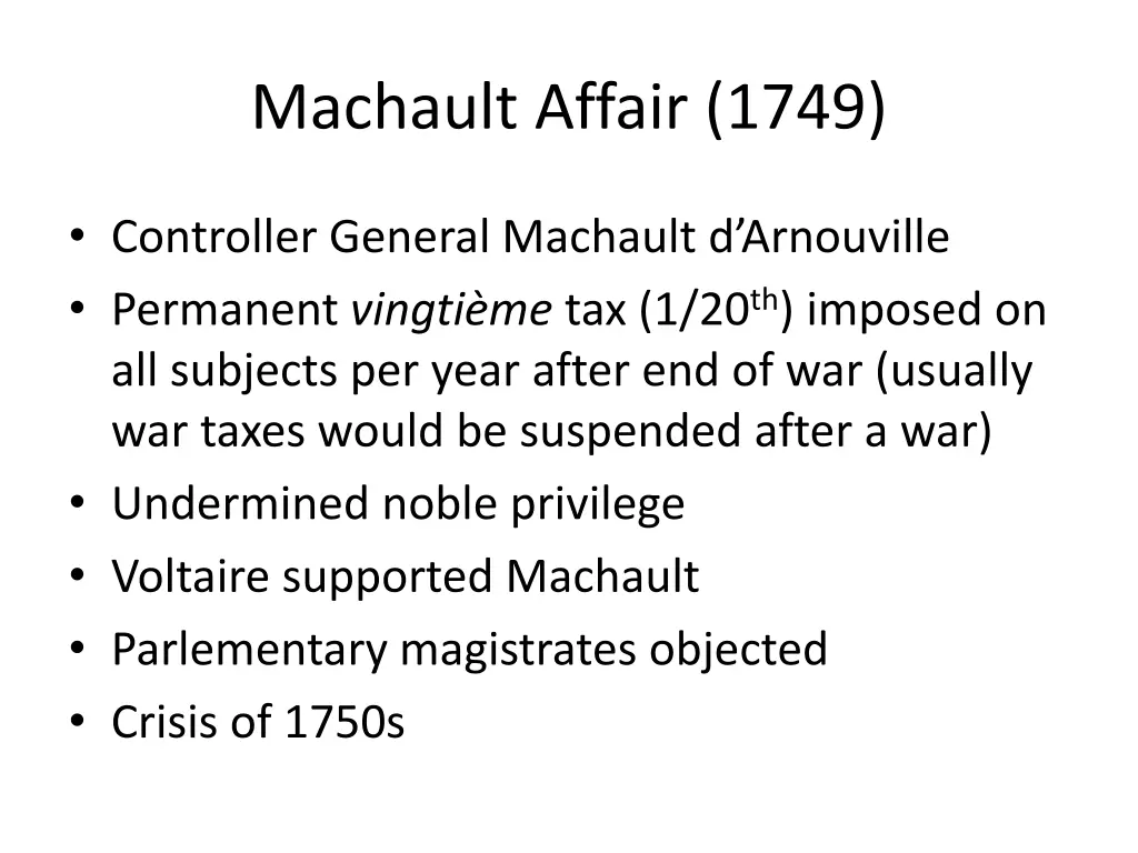 machault affair 1749