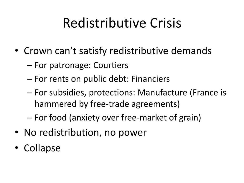 redistributive crisis