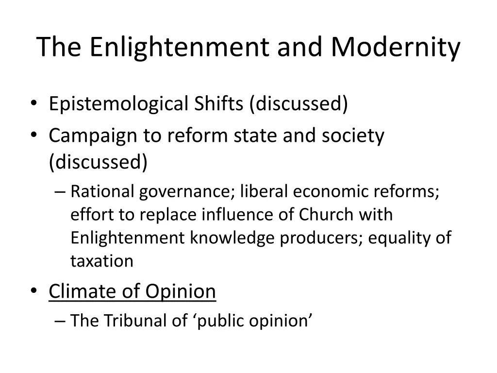 the enlightenment and modernity