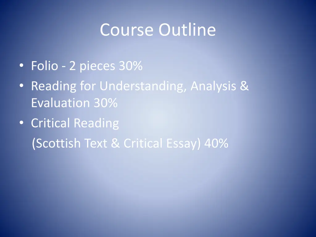 course outline