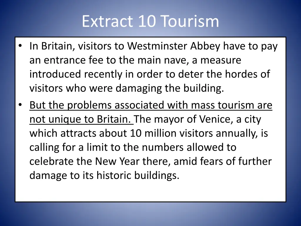 extract 10 tourism