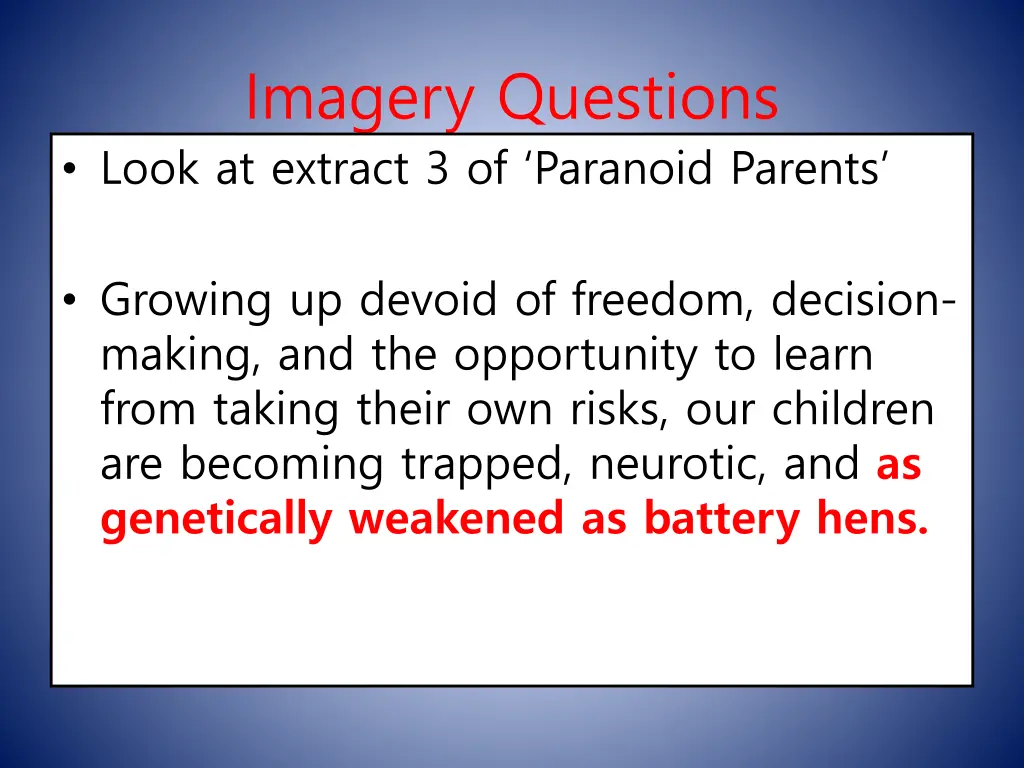 imagery questions look at extract 3 of paranoid