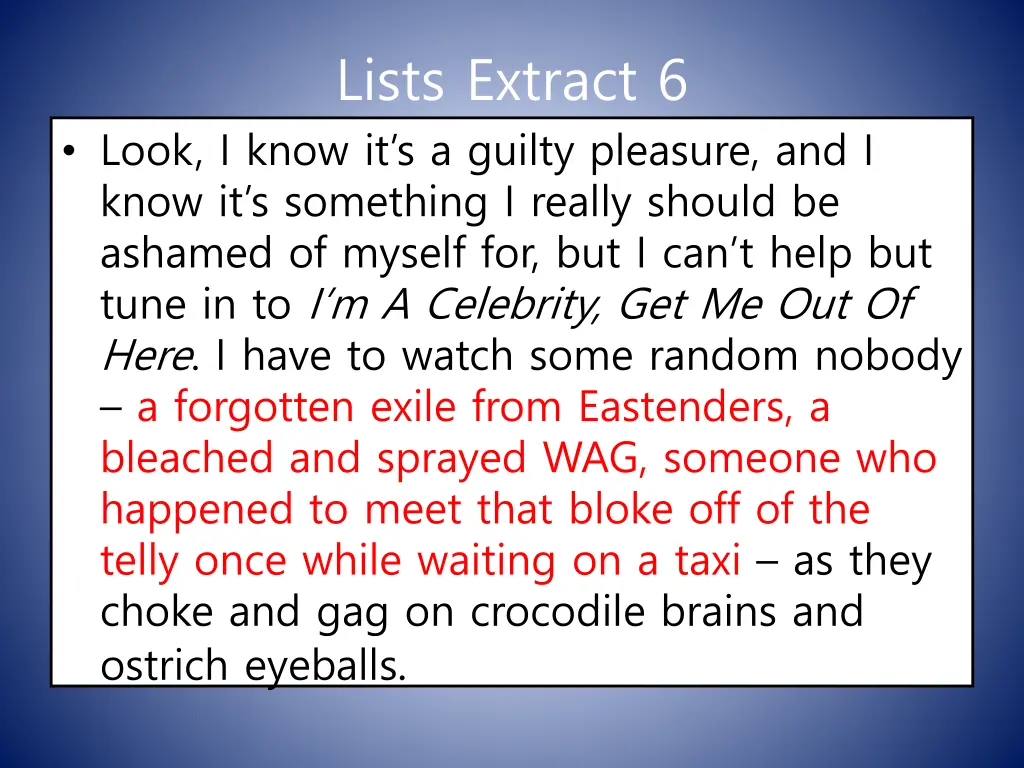 lists extract 6