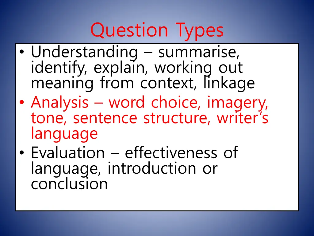 question types