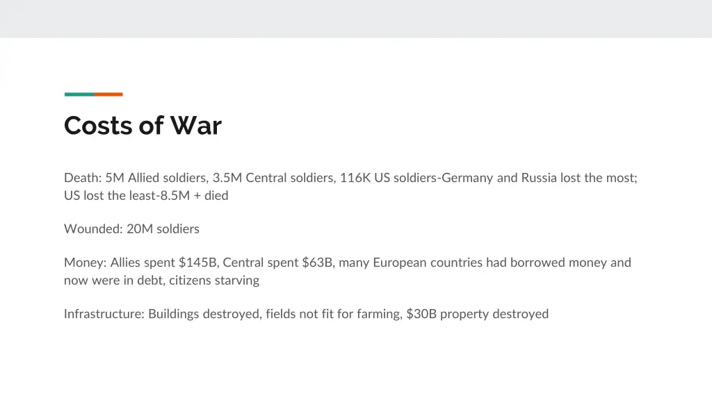 costs of war