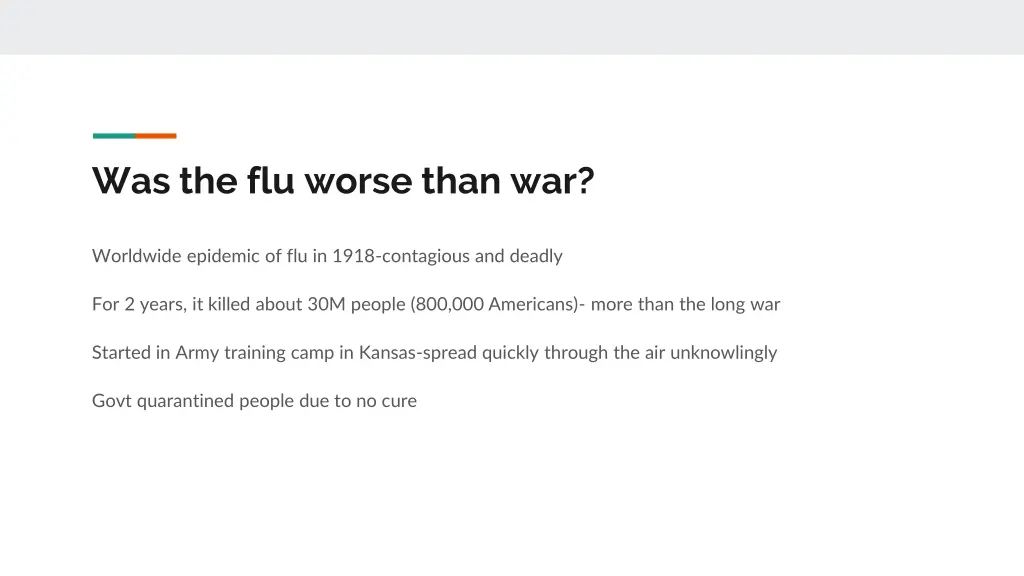 was the flu worse than war