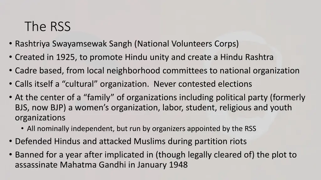 the rss rashtriya swayamsewak sangh national