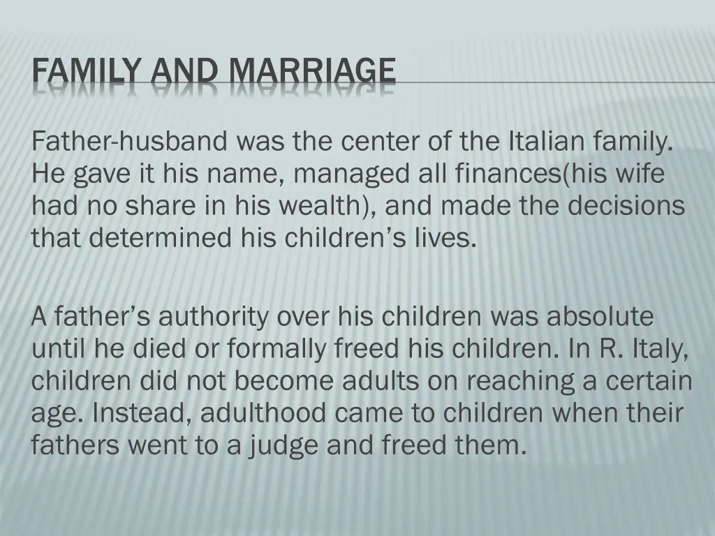 family and marriage 1