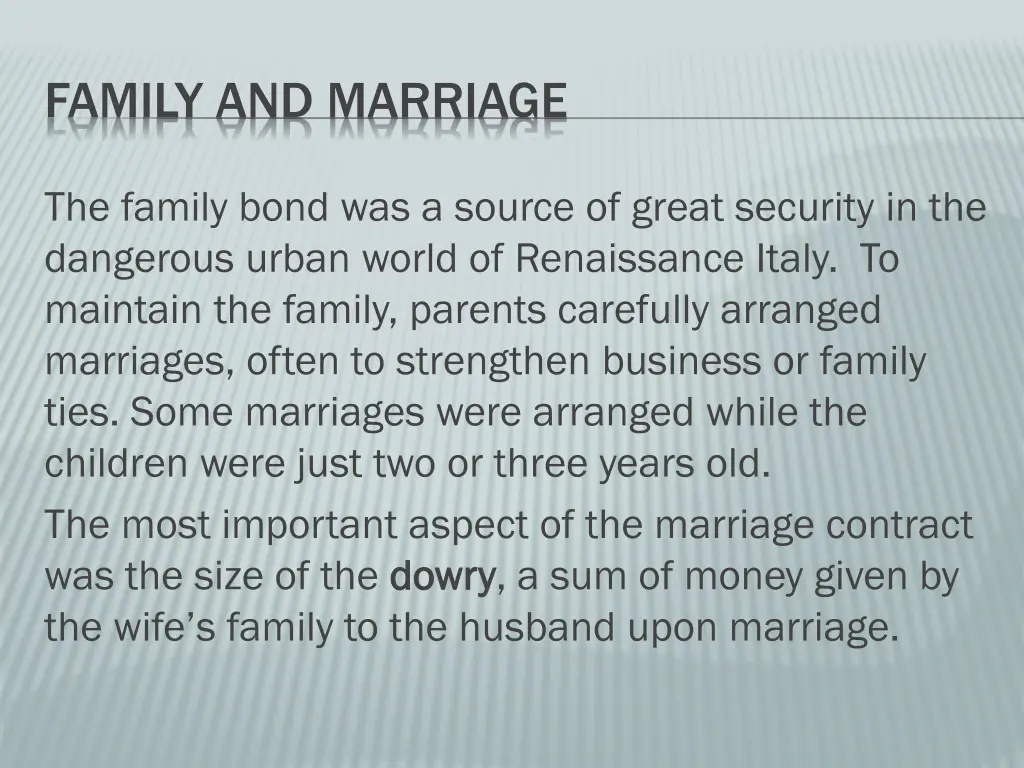 family and marriage