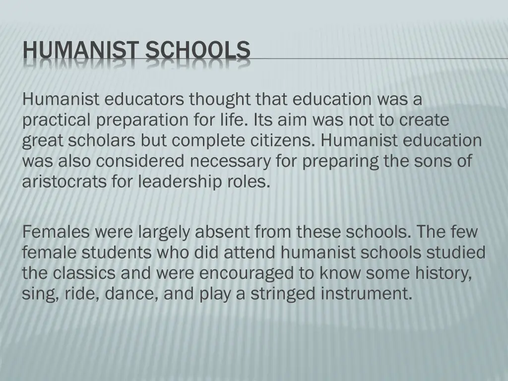 humanist schools 1