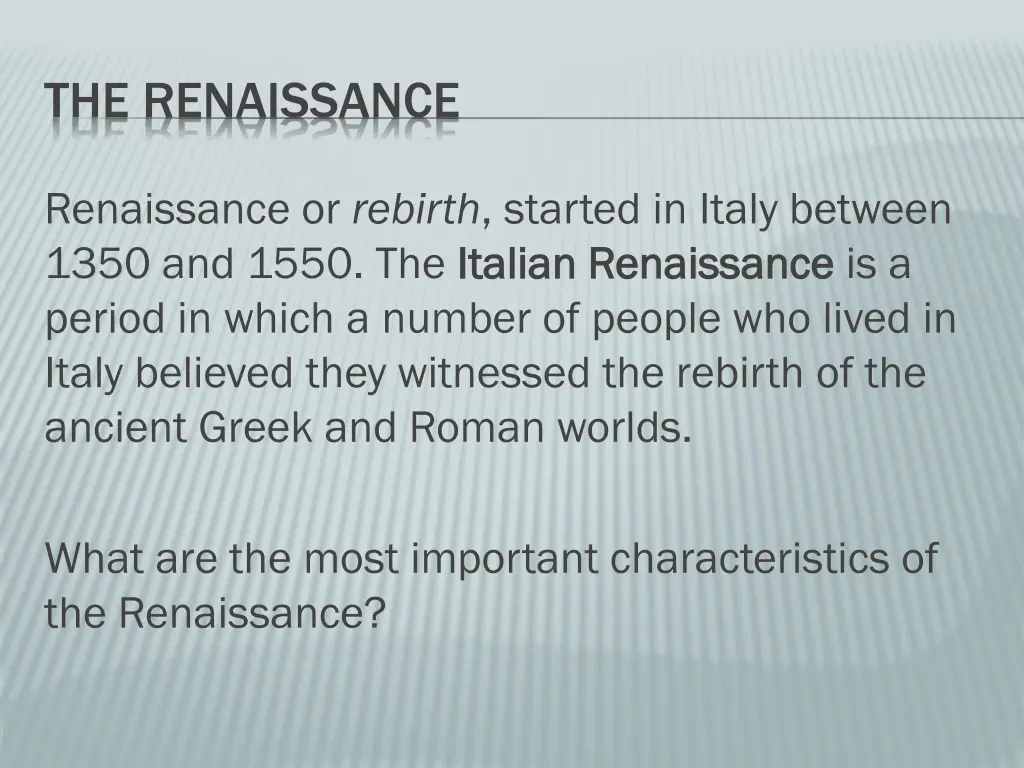 the renaissance