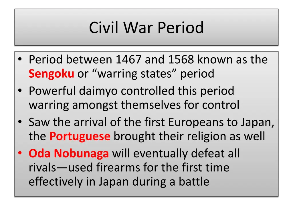 civil war period