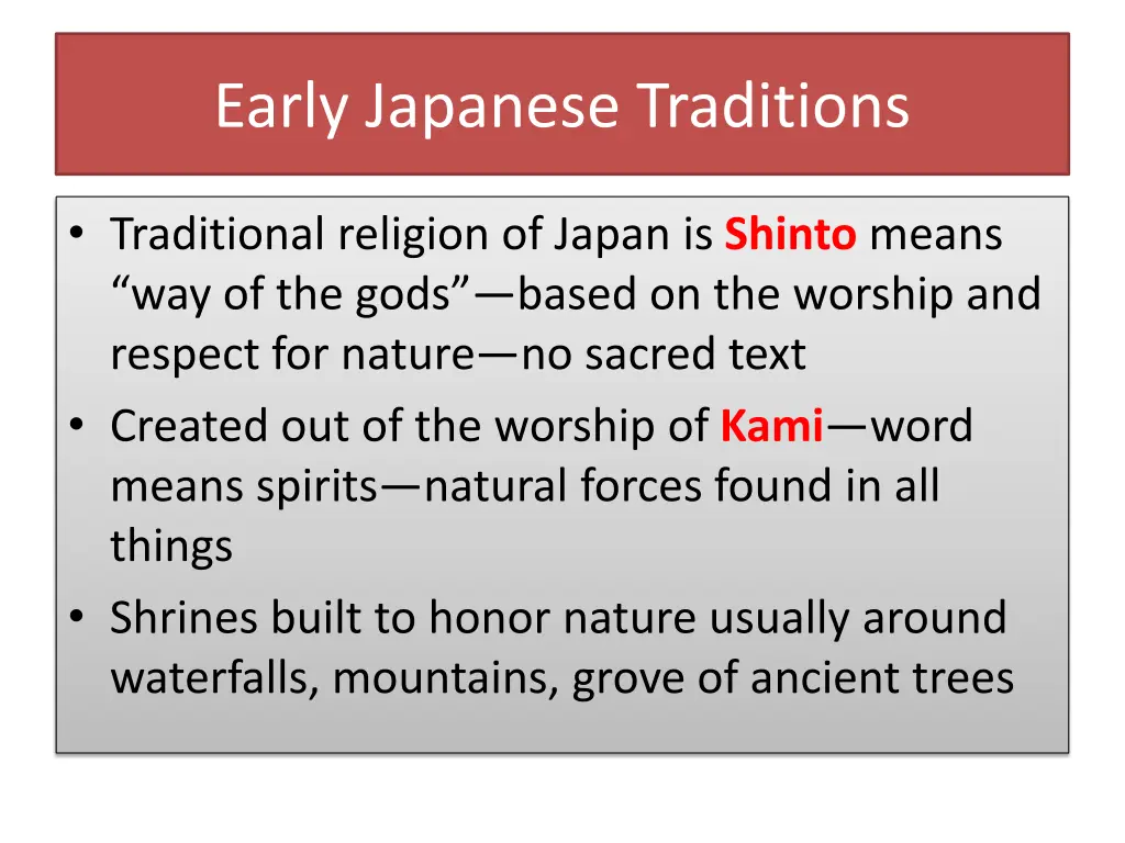 early japanese traditions 1