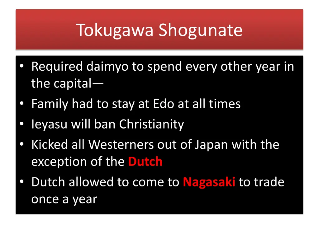 tokugawa shogunate 1