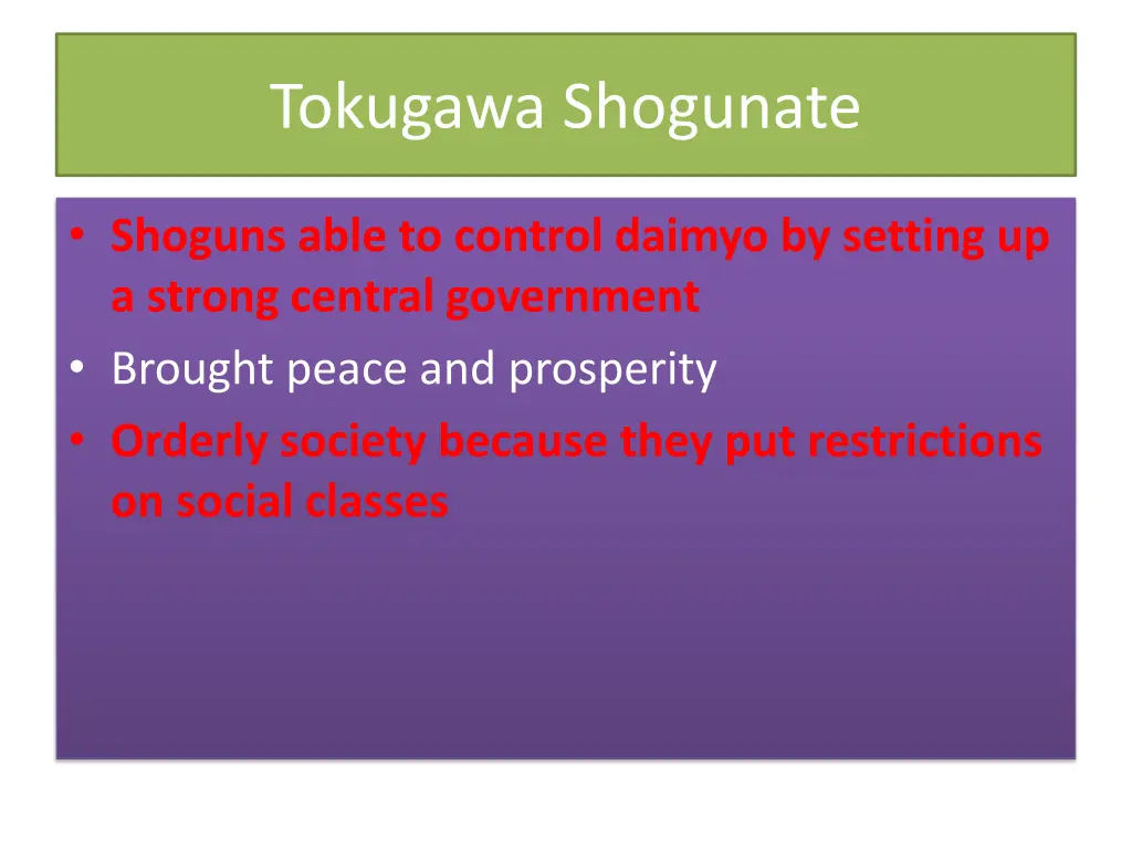 tokugawa shogunate 2