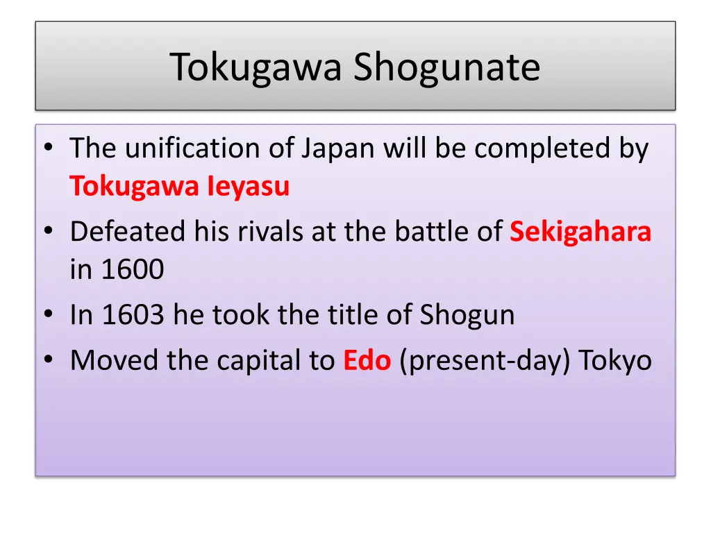 tokugawa shogunate