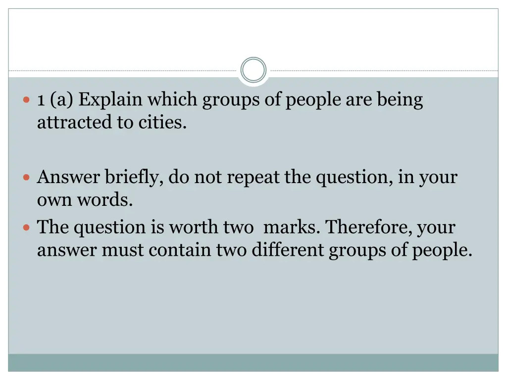 1 a explain which groups of people are being