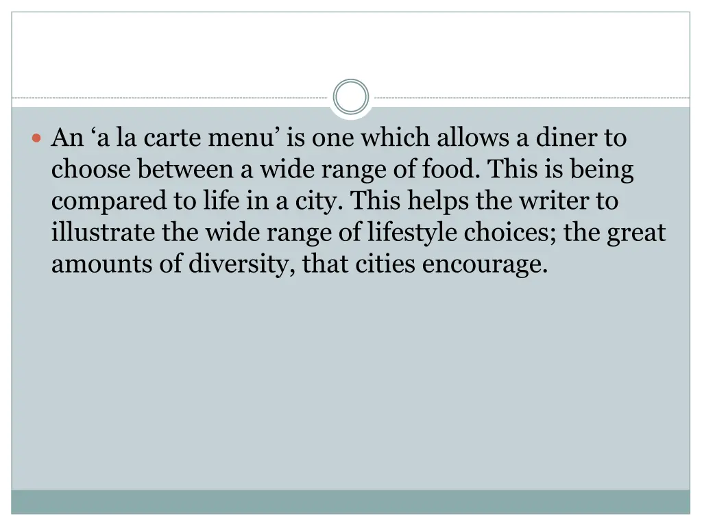 an a la carte menu is one which allows a diner