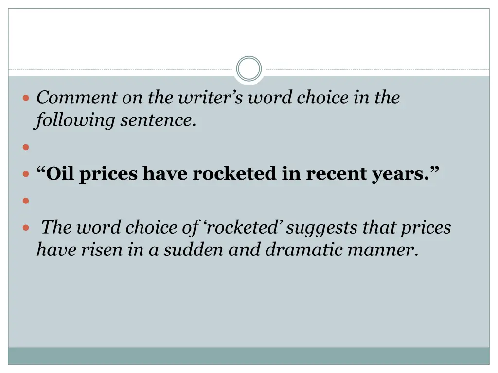 comment on the writer s word choice