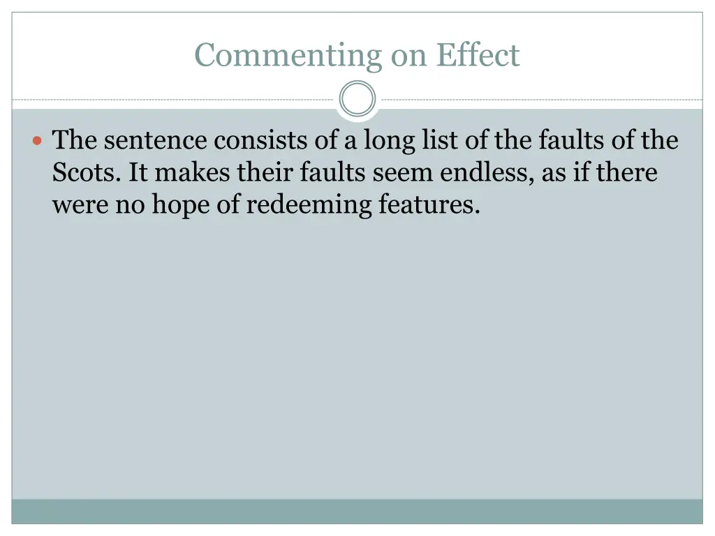 commenting on effect