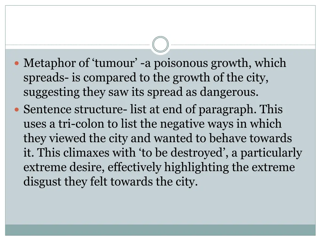 metaphor of tumour a poisonous growth which