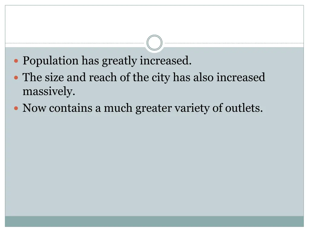 population has greatly increased the size
