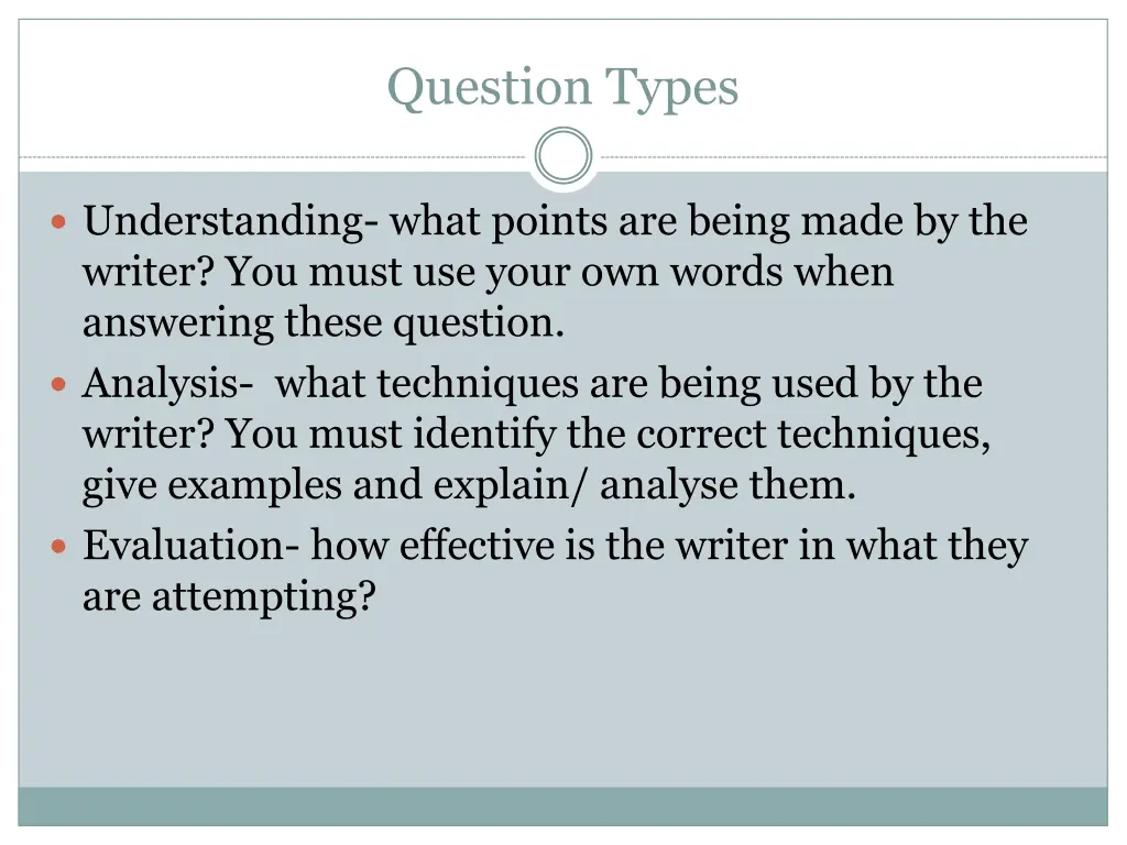 question types