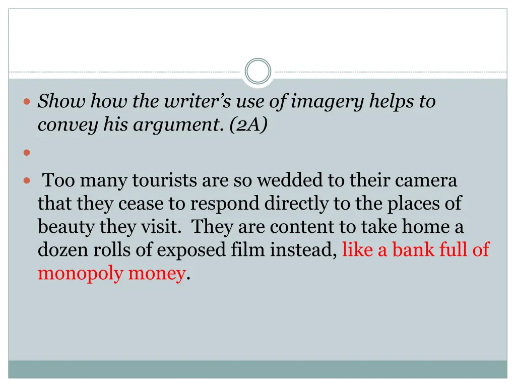 show how the writer s use of imagery helps