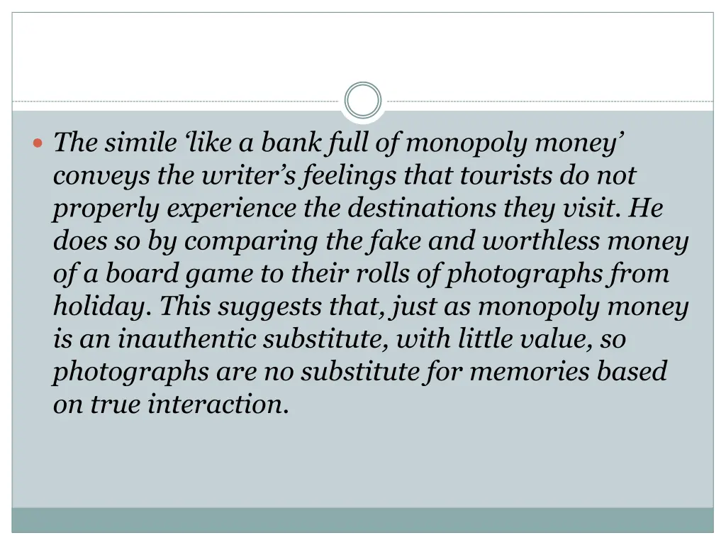 the simile like a bank full of monopoly money