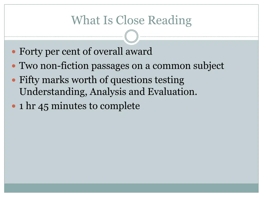 what is close reading