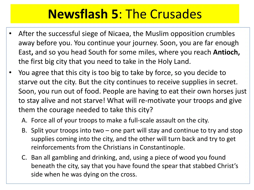 newsflash 5 the crusades