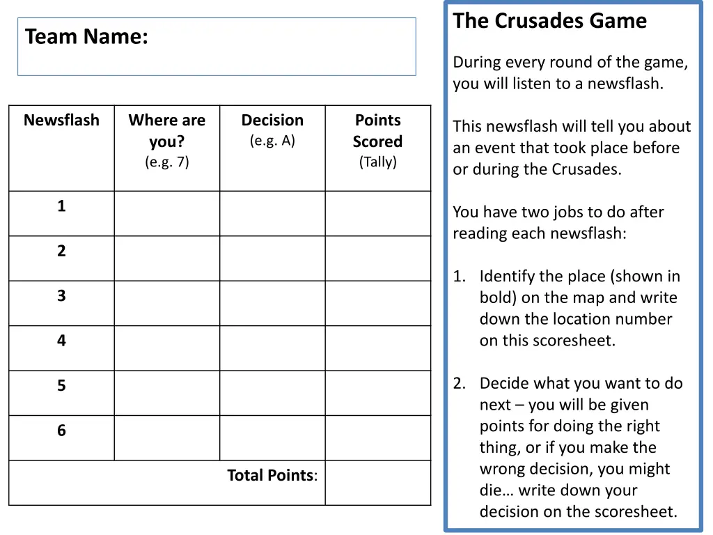 the crusades game