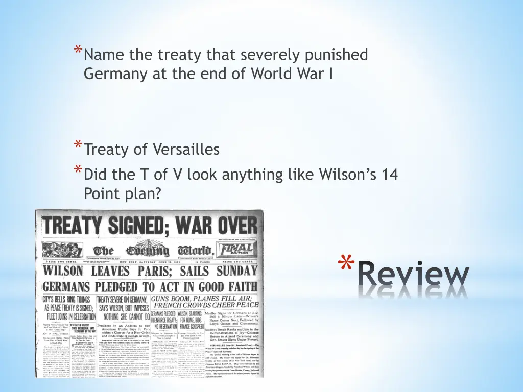 name the treaty that severely punished germany