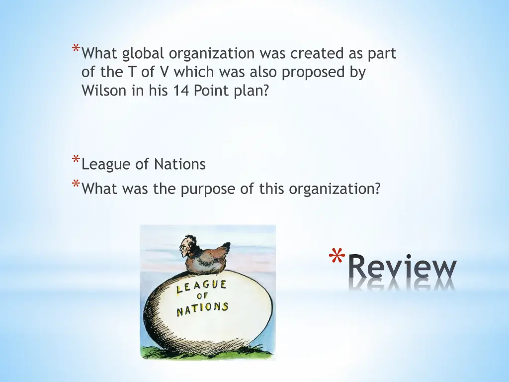 what global organization was created as part