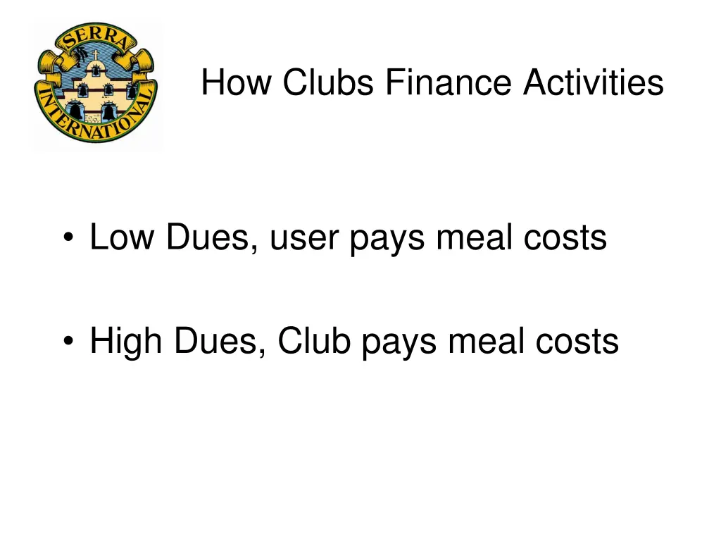 how clubs finance activities