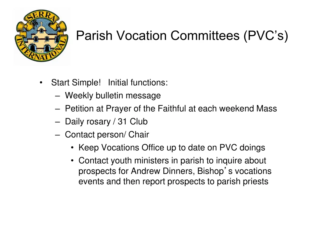 parish vocation committees pvc s