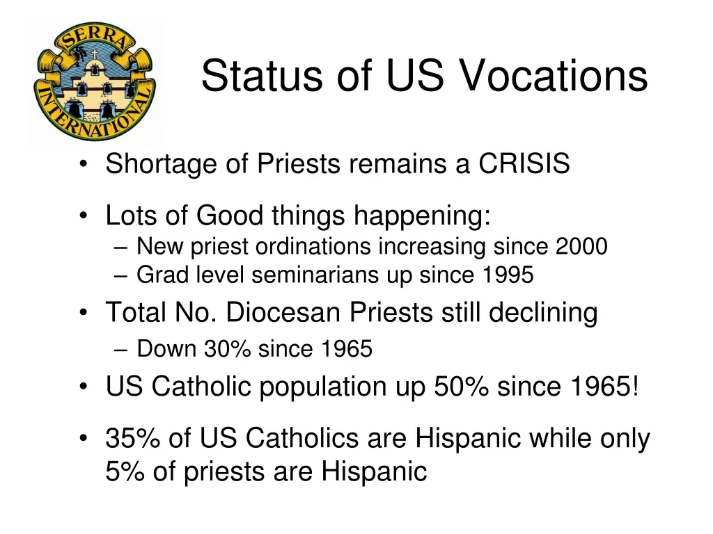 status of us vocations